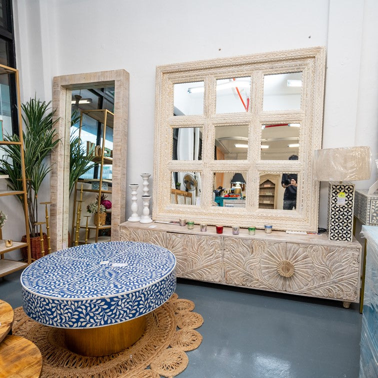 Nova Hand Carved Wooden Mirror