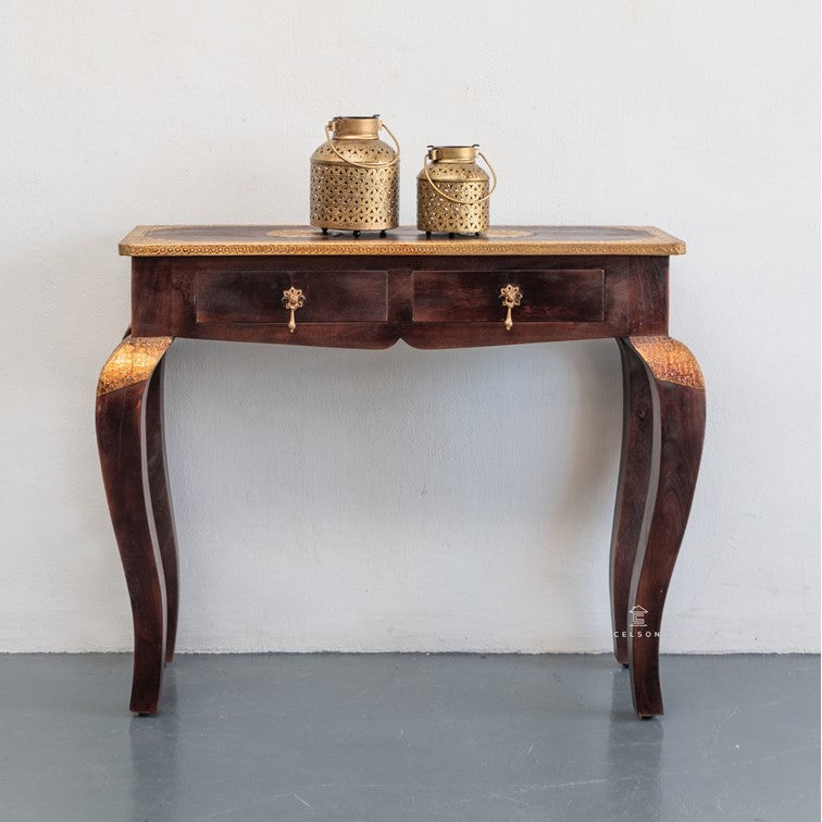 Cameron Brass Inlaid Console Table
