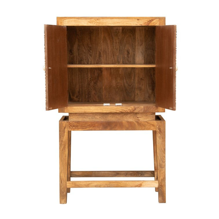 Toby Bone Inlay Bar Cabinet