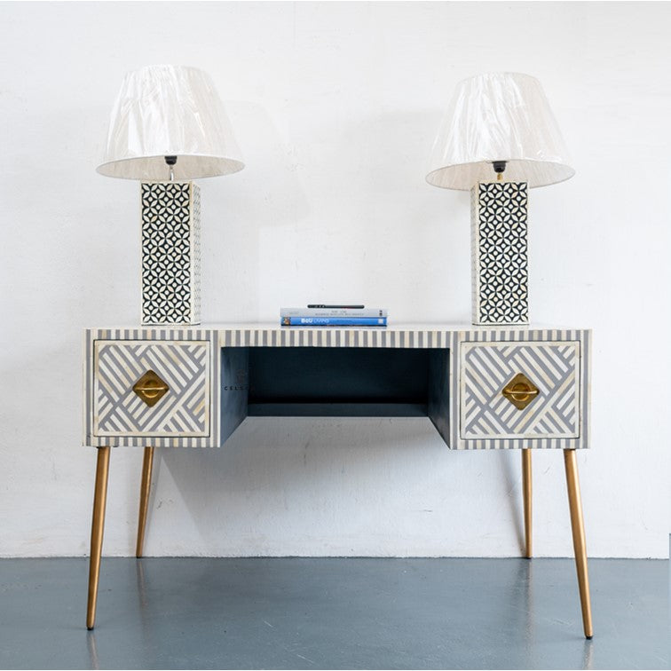 Elli Bone Inlay Study Table & Chair