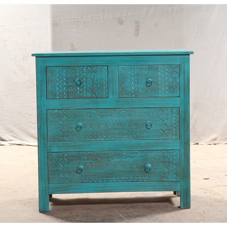 Liva Carved Wooden Chest of Drawer