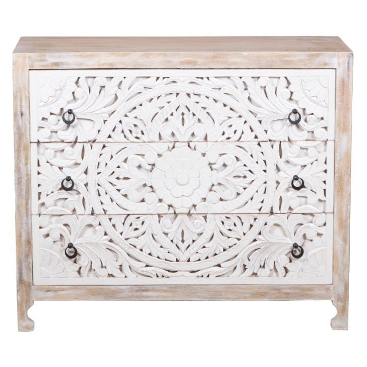 Kevin Carved Wooden Chest of Drawer