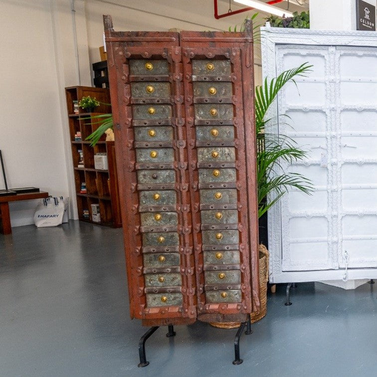 Iva Vintage Indian Door on Metal Stand