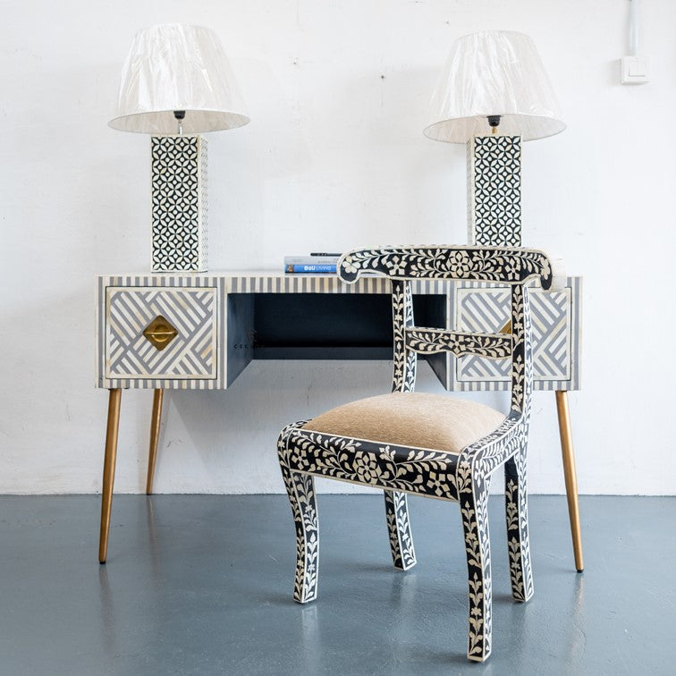 Elli Bone Inlay Work Desk & Chair