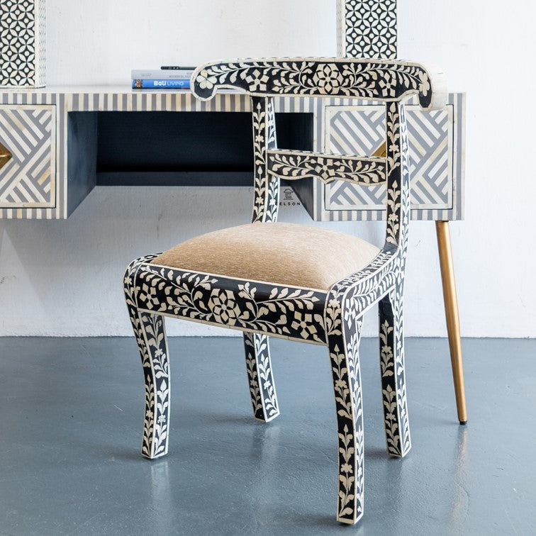 Elli Bone Inlay Work Desk & Chair