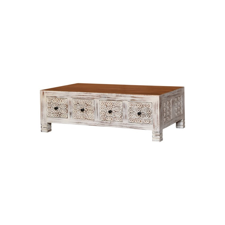 Zara Carved Wooden Coffee Table