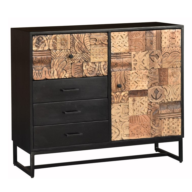 Sammy Carved Wooden Chest of Drawer