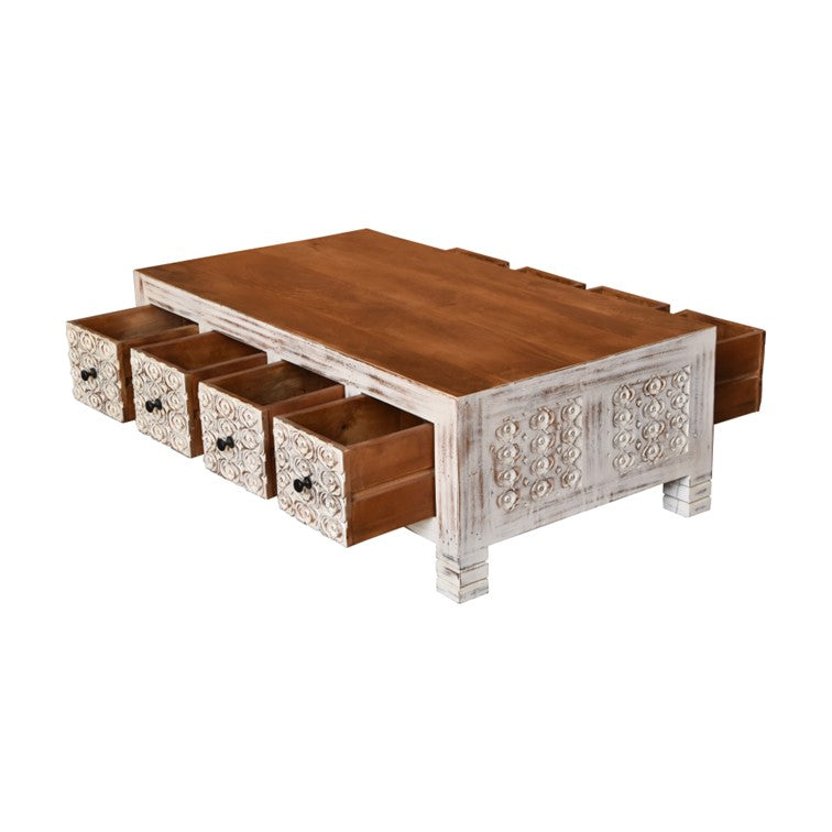 Zara Carved Wooden Coffee Table