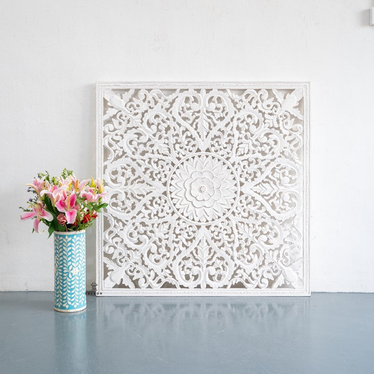 Fink Carved Wall Panel White