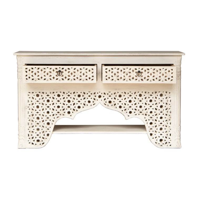 James Hand Carved Wooden Console Table