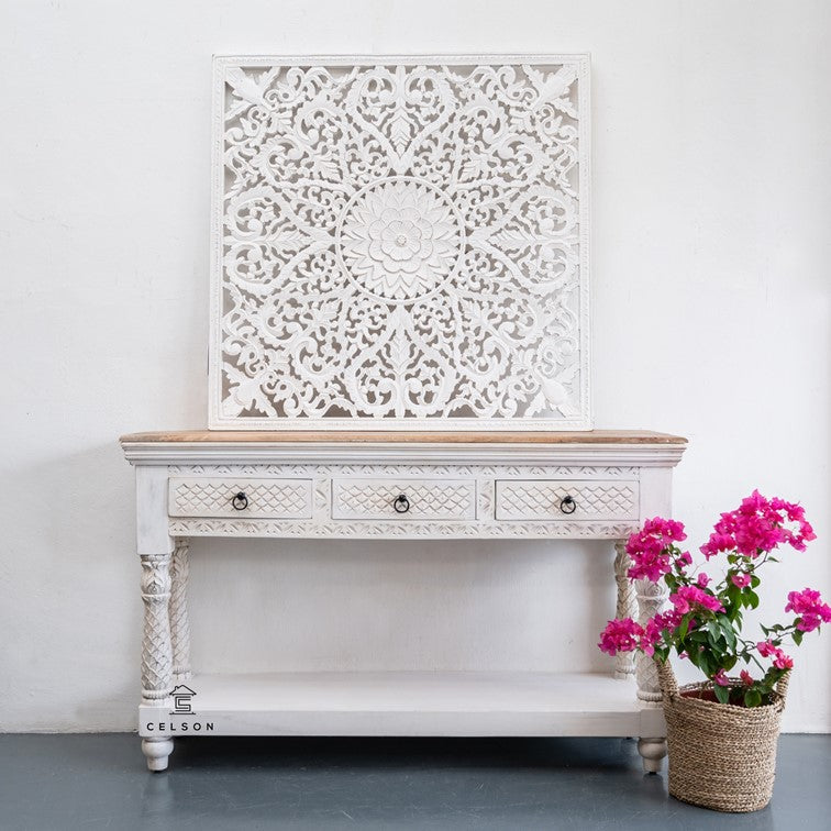 Ali Wooden Hand Carved Console Table
