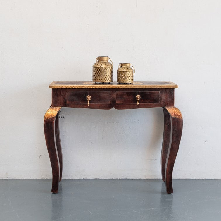 Cameron Brass Inlaid Console Table
