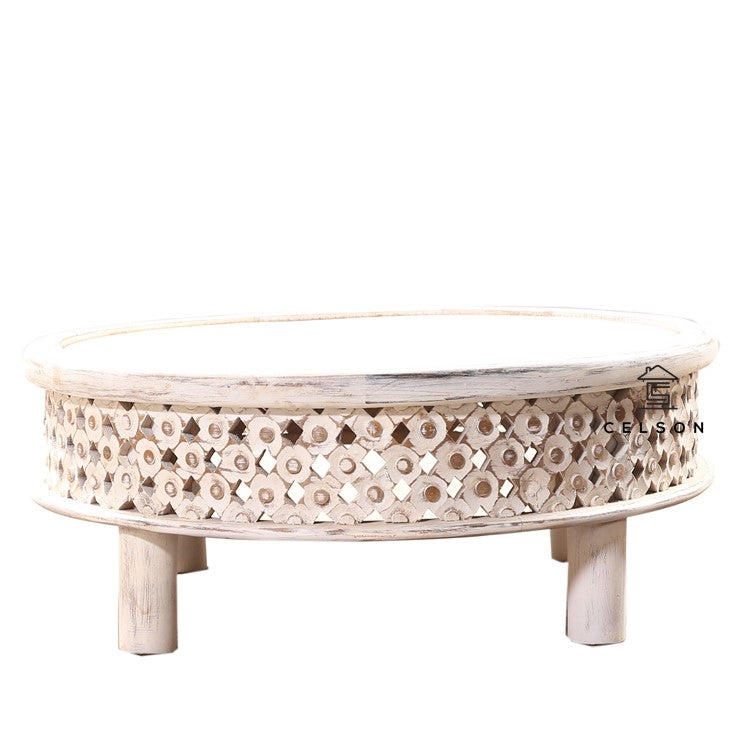 Andrea Carved Wooden Coffee Table