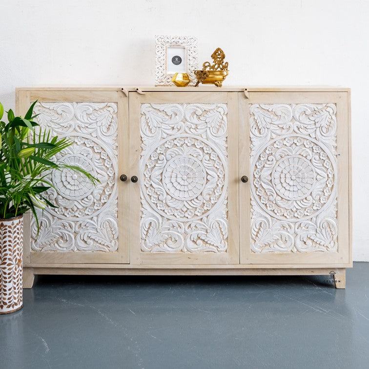 Saurabh Hand Carved Wooden Sideboard