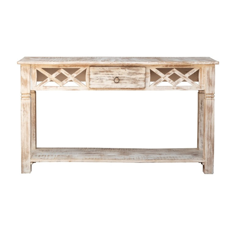 Sally Hand Carved Wooden Console Table
