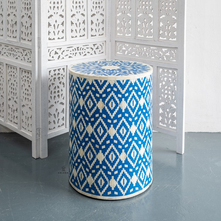 Bliss Bone Inlay Round Stool