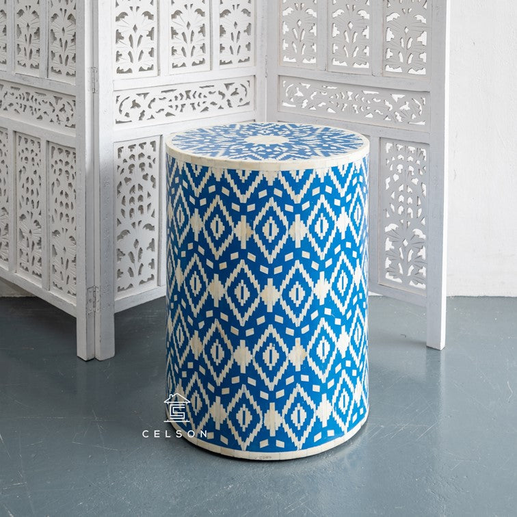 Bliss Bone Inlay Round Stool