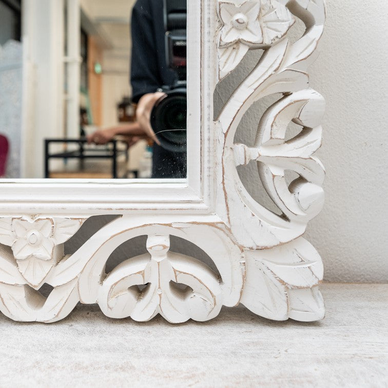 Blaire Hand Carved Wooden Mirror