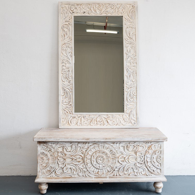 Eleanor Hand Carved Wooden Mirror