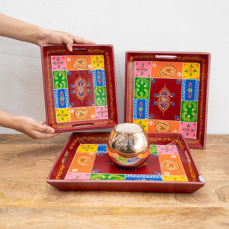 Shiva Hand Painted Wooden Tray