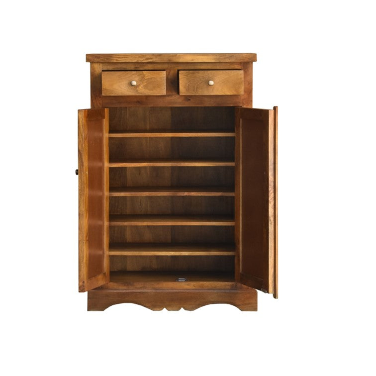 Smith Hand Carved Tile Shoe Cabinet