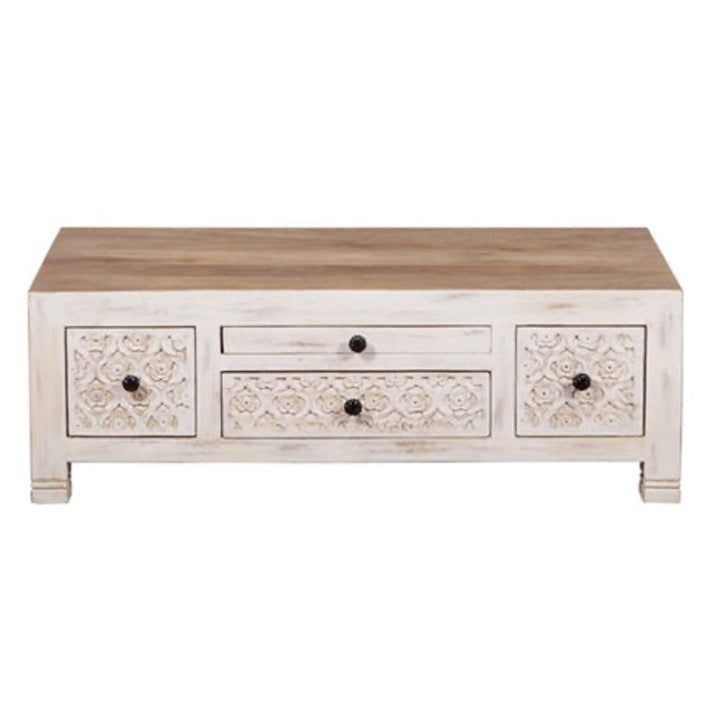 Aurora Carved Wooden Coffee Table