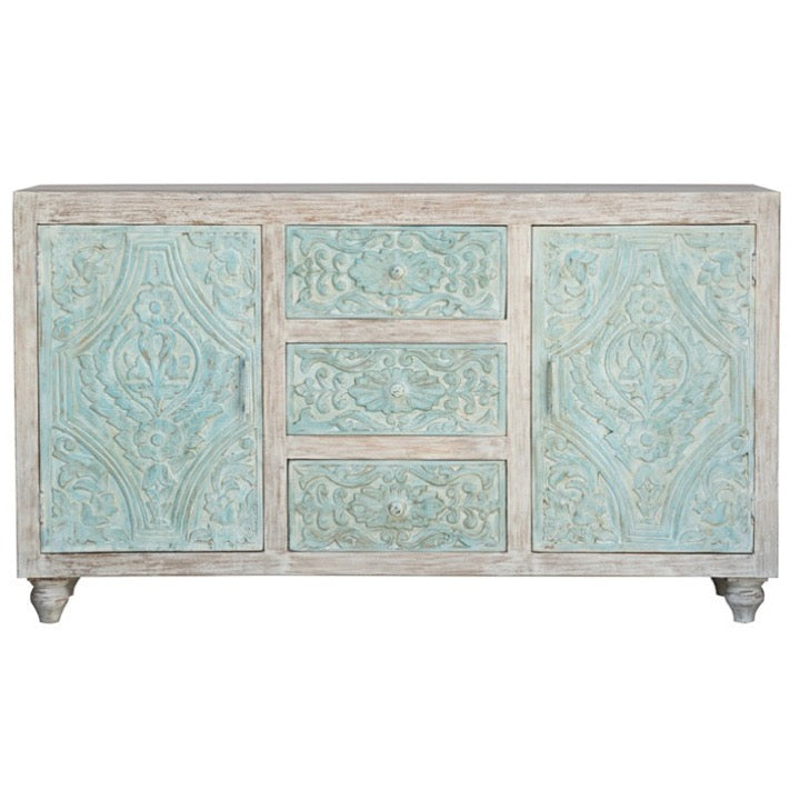 Emma Hand Carved Wooden Side Board