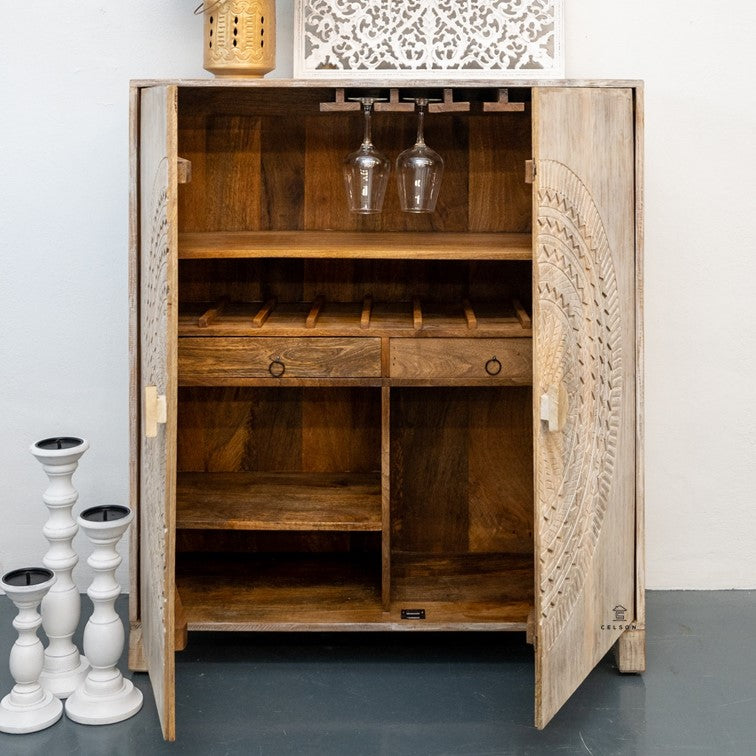 Asbert Wooden Bar Cabinet