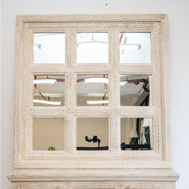 Nova Hand Carved Wooden Mirror