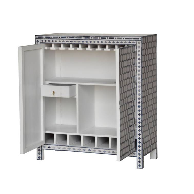 Dizon Bone Inlay Bar Cabinet