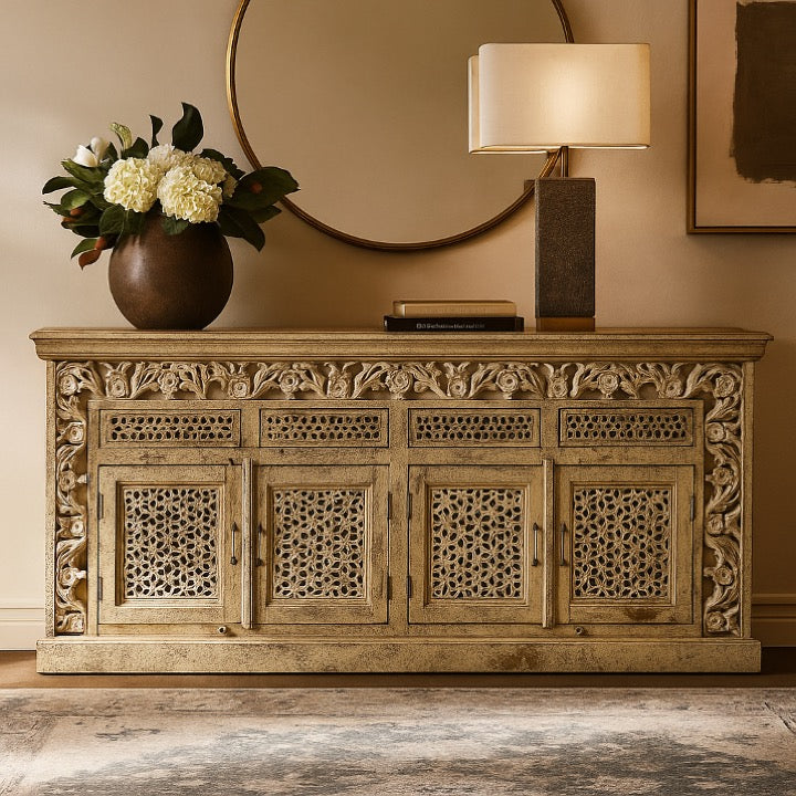 Rowan Hand Carved Side Board