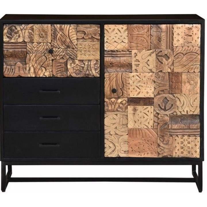 Sammy Carved Wooden Chest of Drawer