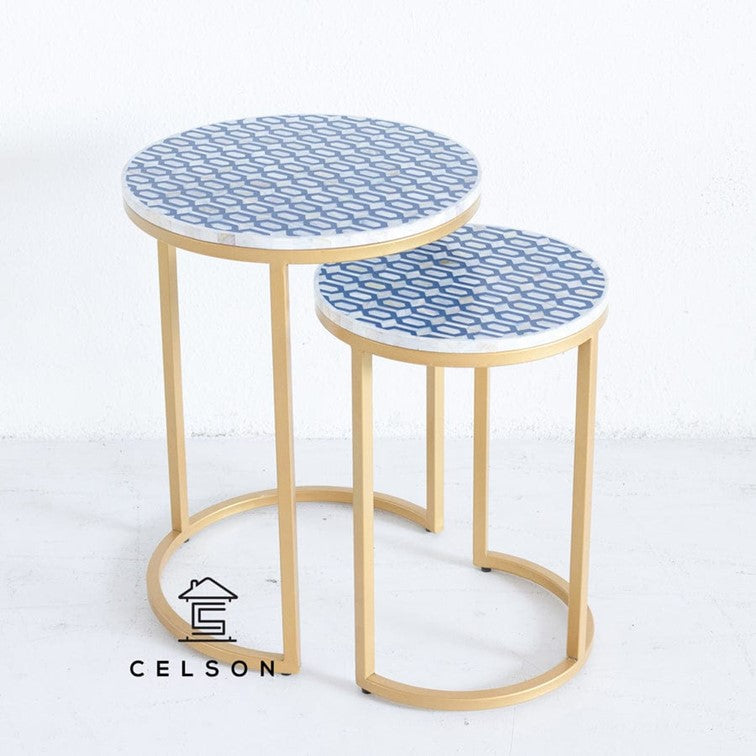 Omar Mother of Pearl Inlay Nesting Table Set