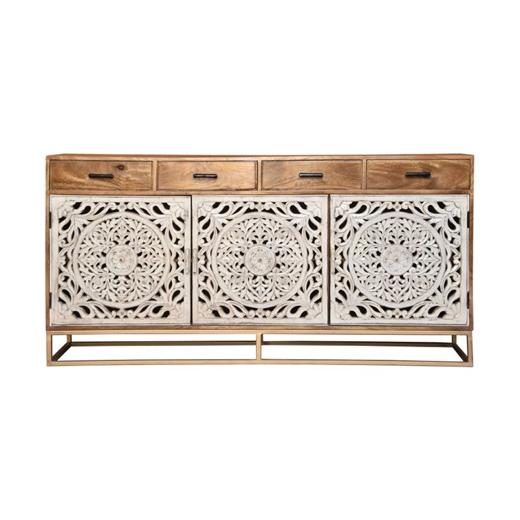 Calvin Hand Carved Wooden Sideboard