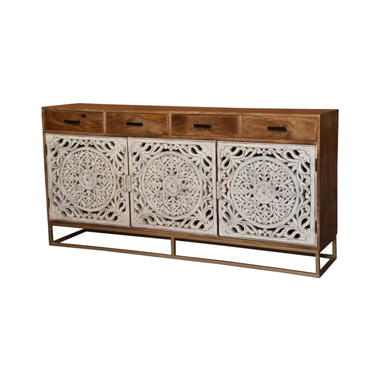Calvin Hand Carved Wooden Sideboard