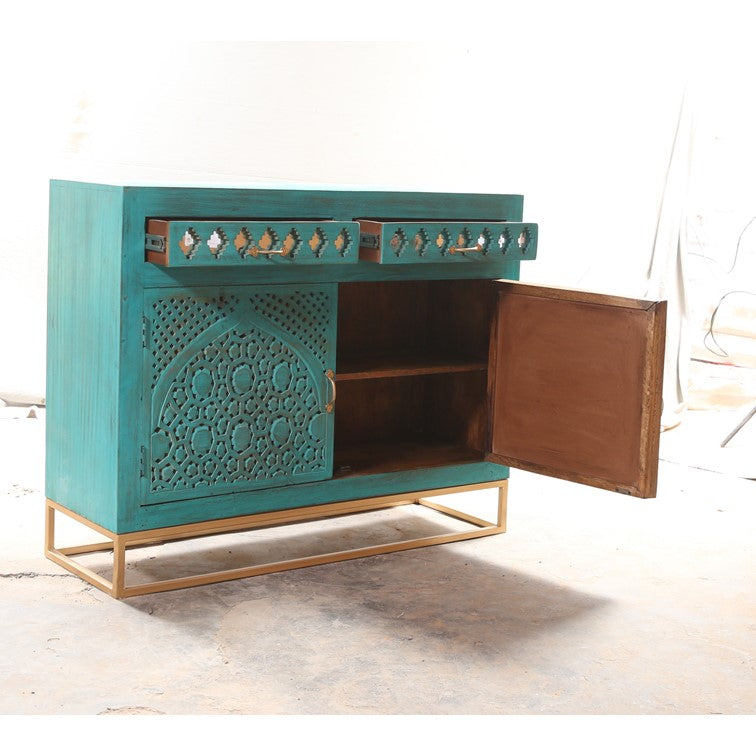 Jade Carved Wooden Cabinet