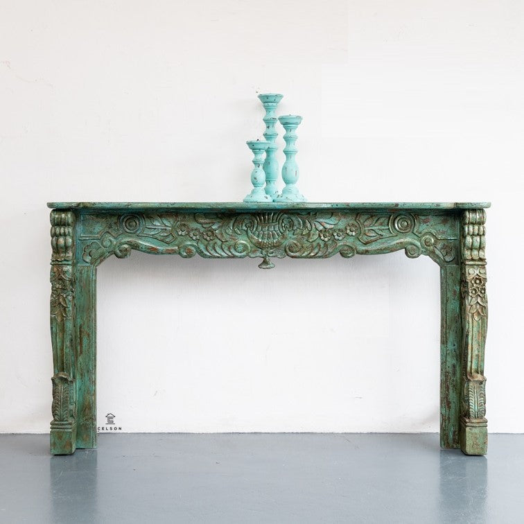 Biona Hand Carved Wooden Console Table