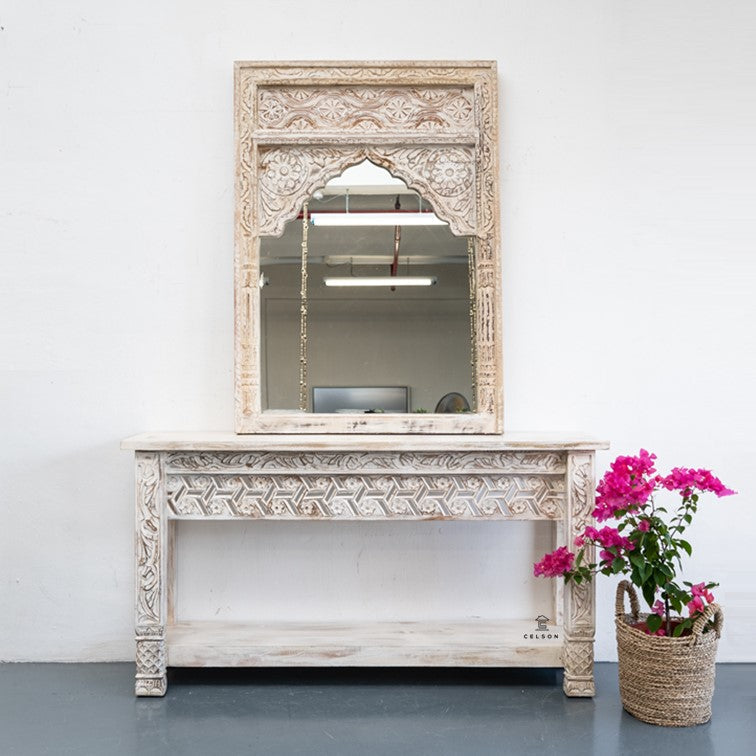 Laki Wooden Hand Carved Console Table