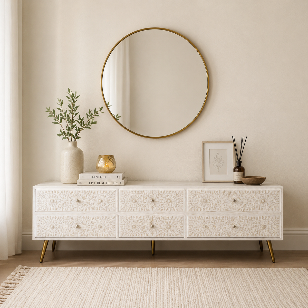 Avalino Mother of Pearl Inlay TV Cabinet