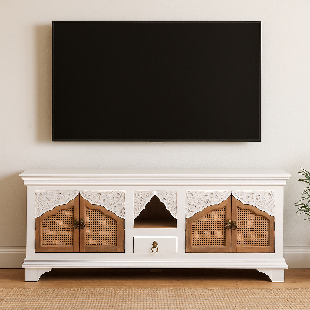Isabelle Carved Wooden TV Cabinet