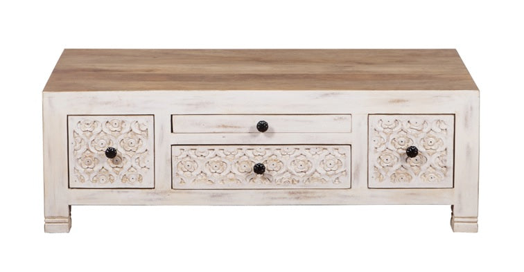 Aurora Carved Wooden Coffee Table