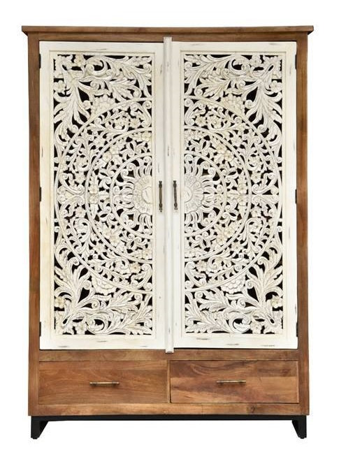 Paul Hand Carved Wooden Shoe Cabinet