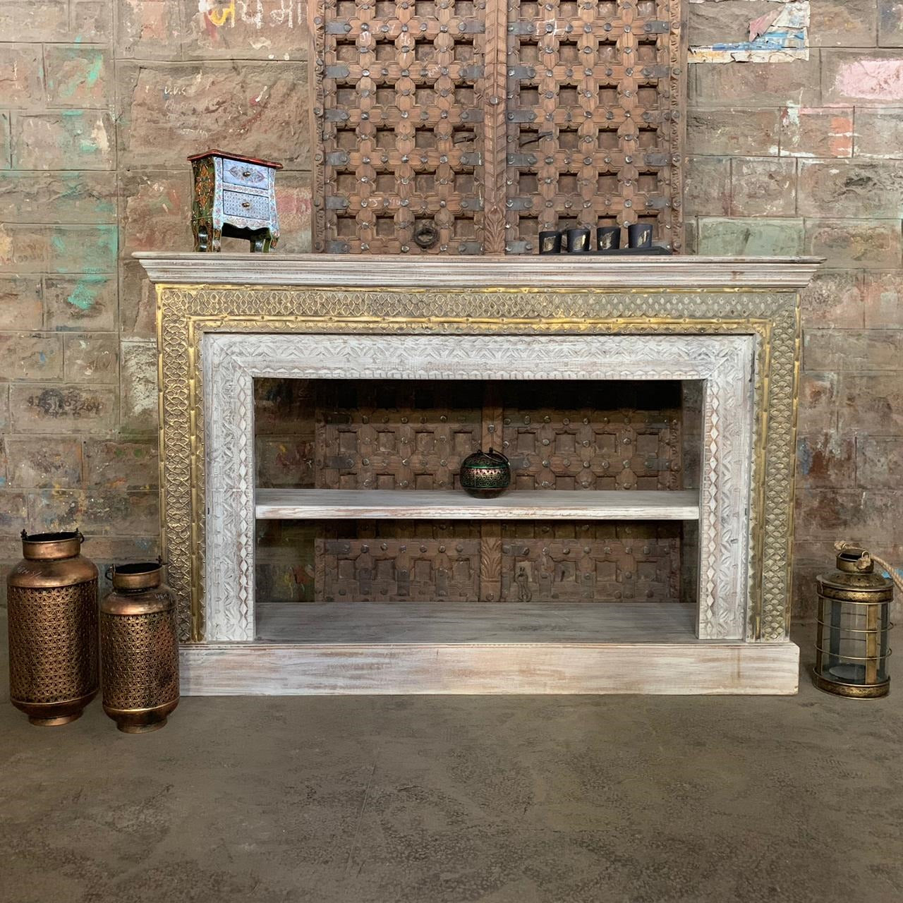 Ciara Hand Carved Wooden Console Table