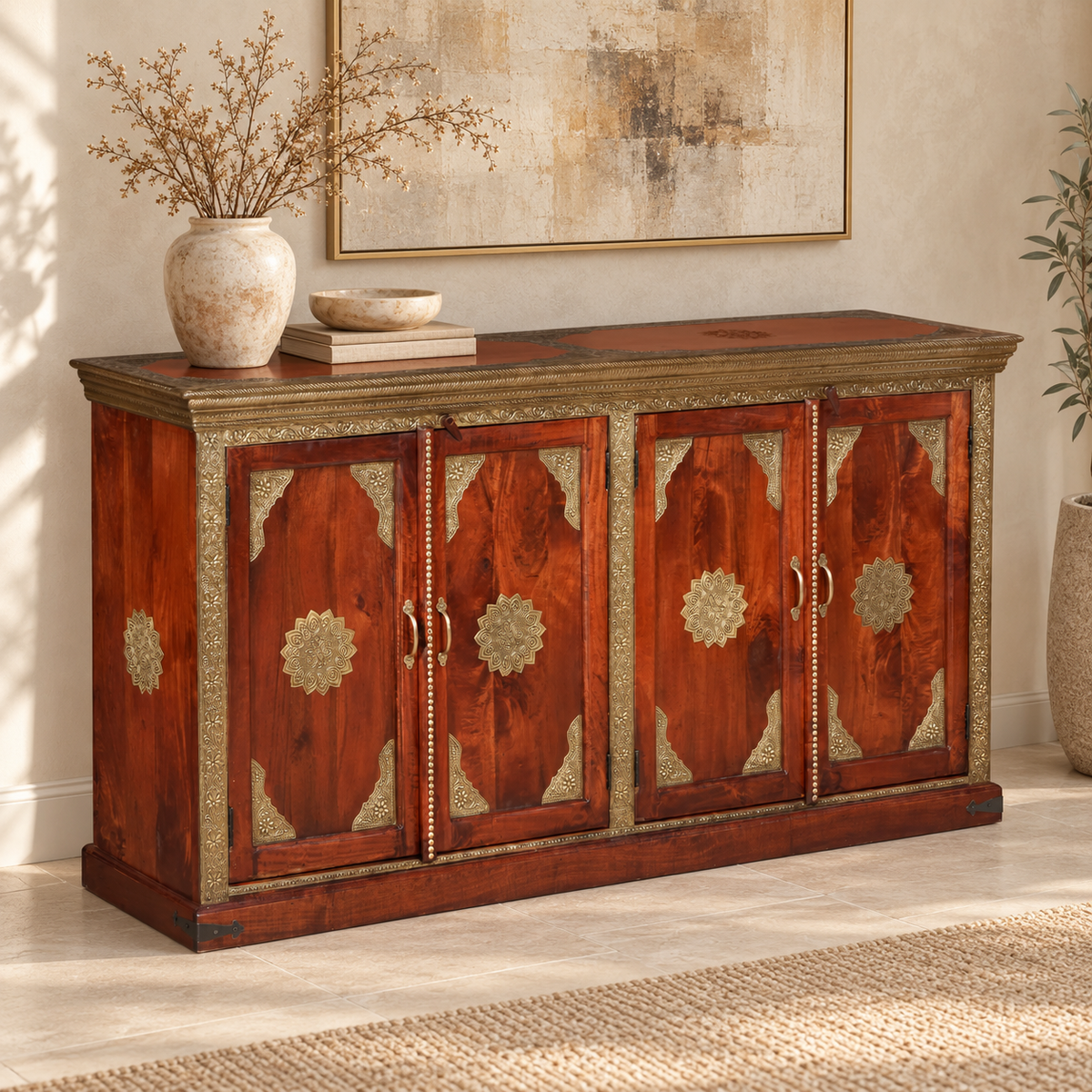 Audrey Hand Carved Wooden Sideboard