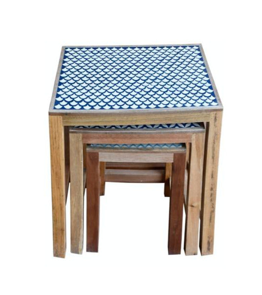 Civi Bone Inlay Nesting Table