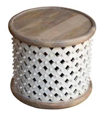 Claire Wooden Hand Carved Side Table