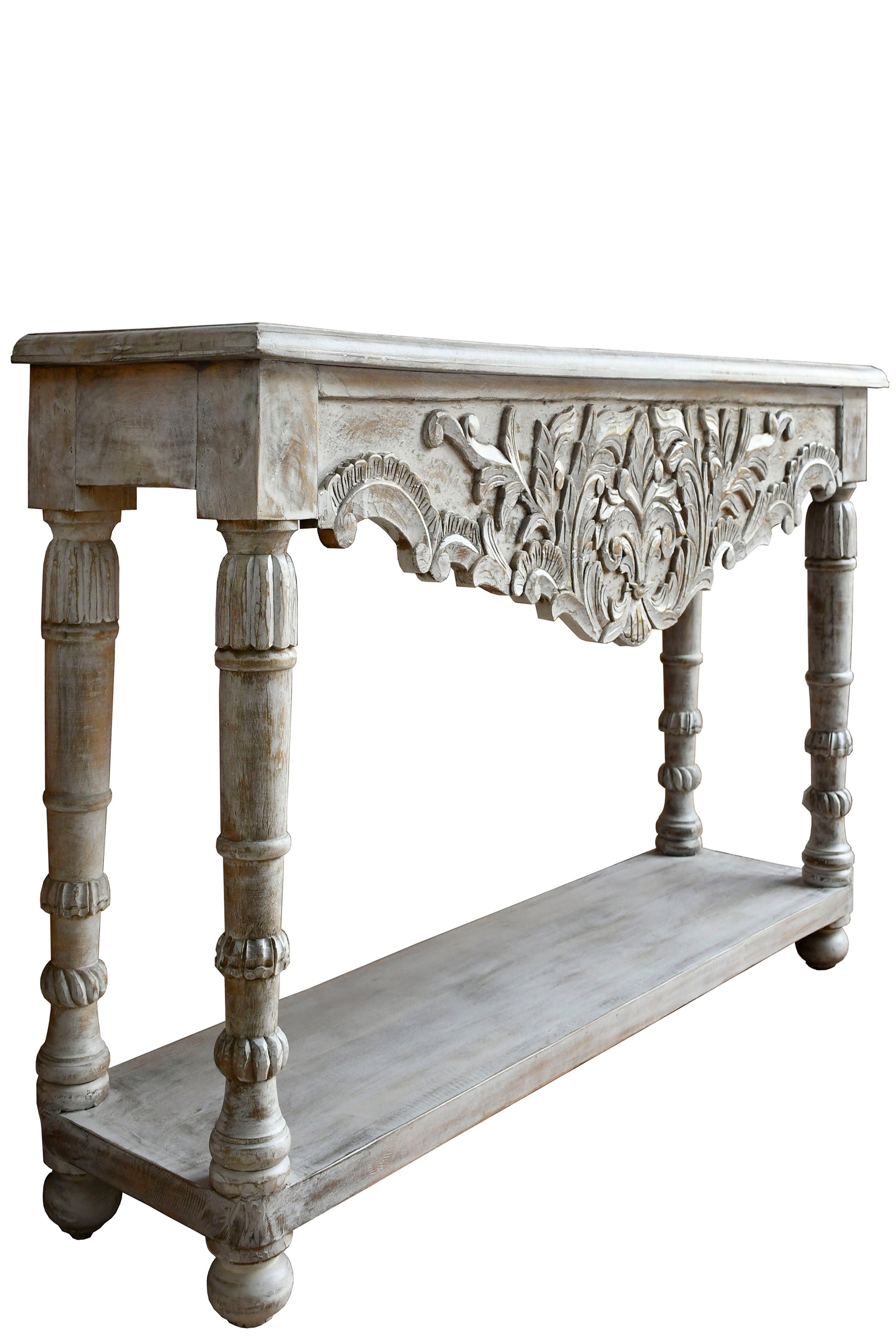 Briones Hand Carved Wooden Console Table