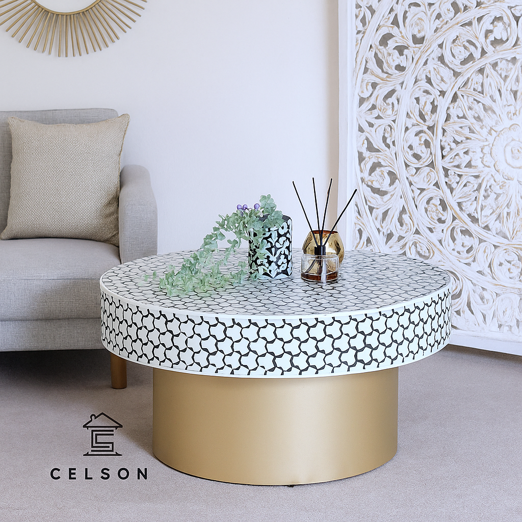 Chrissy Bone Inlay Coffee Table