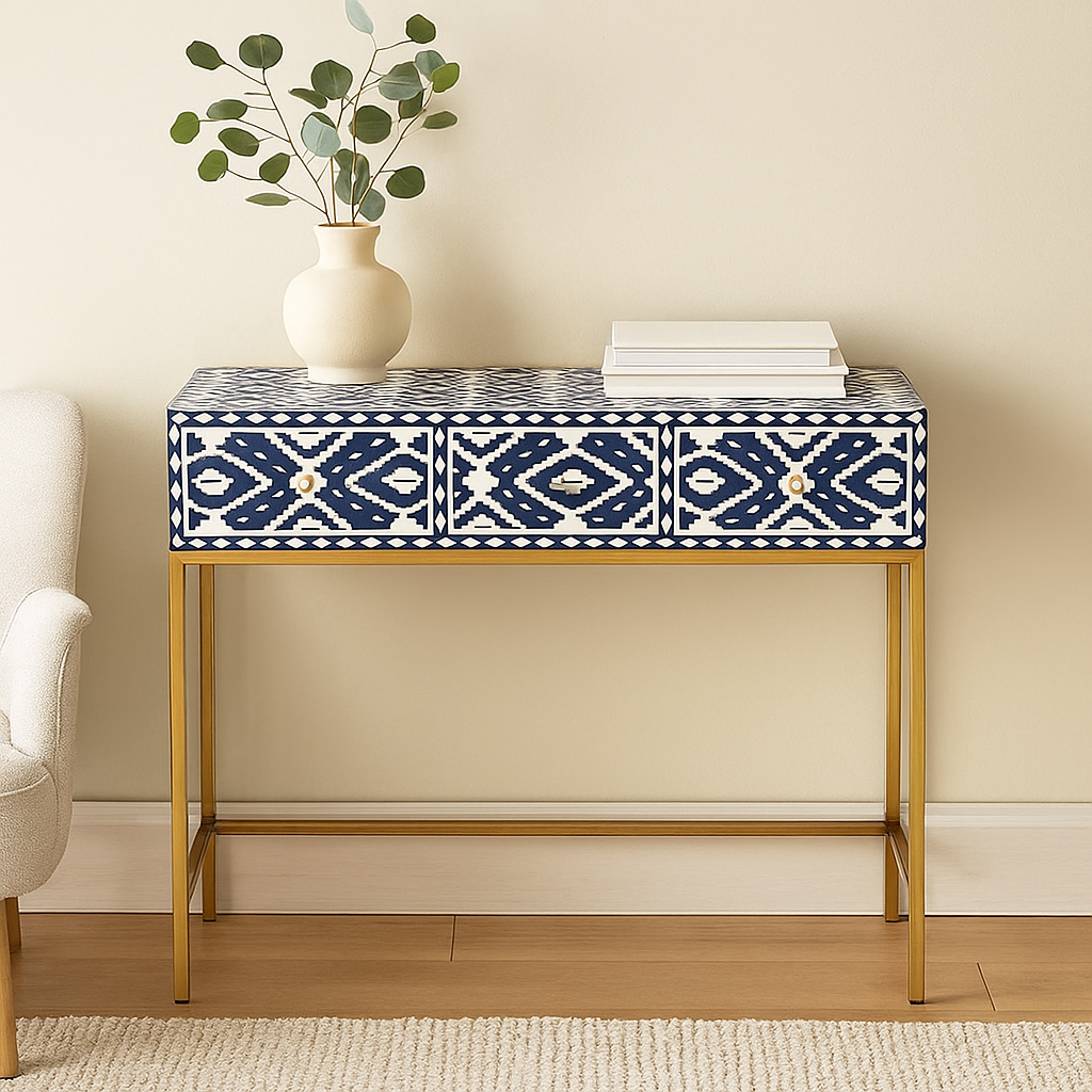 Gemma Bone Inlay Console Table