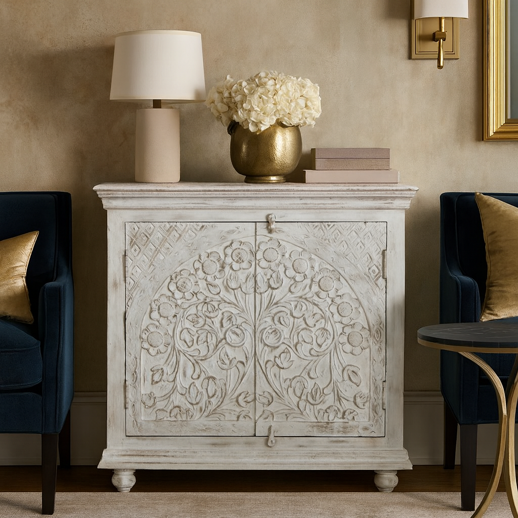 Tara Carved Wooden Cabinet